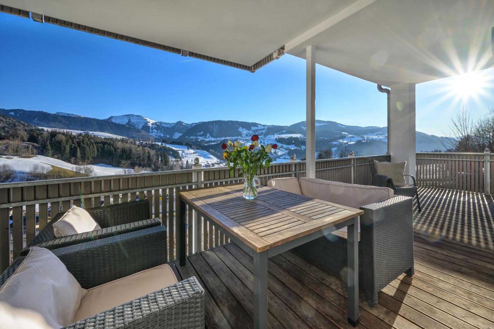 Haus "Bergblick" Ferienwohnung Hochgrat Oberstaufen Mit 2 Schlafzimmer المظهر الخارجي الصورة