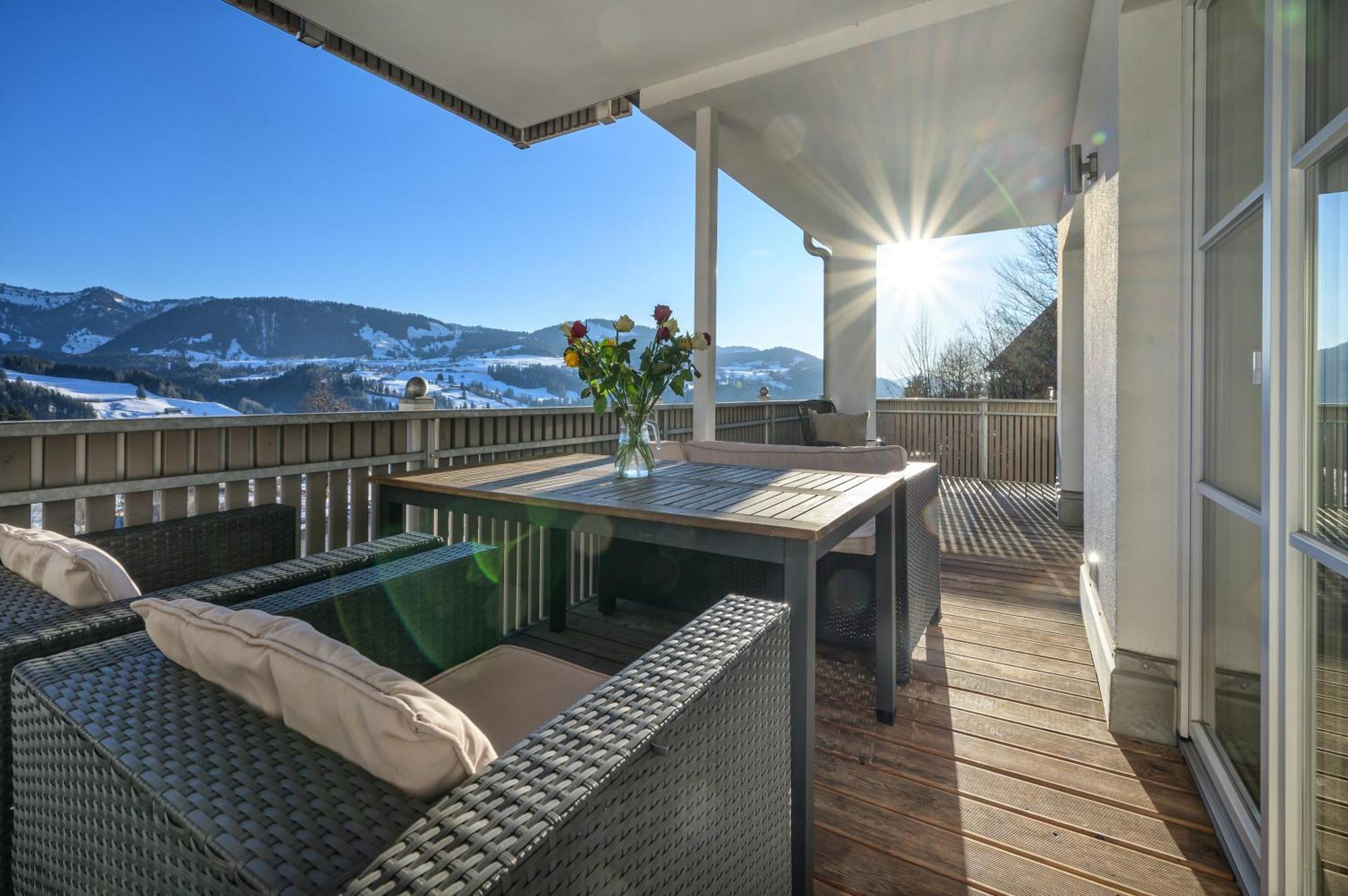 Haus "Bergblick" Ferienwohnung Hochgrat Oberstaufen Mit 2 Schlafzimmer المظهر الخارجي الصورة
